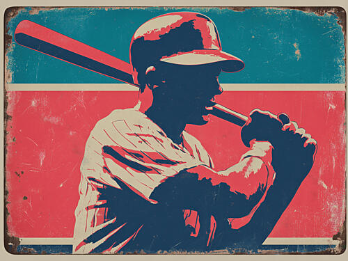 Classic Baseball Batter Pop art reproduction
