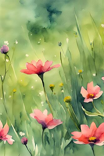 Pink Watercolor Bloom Art Print