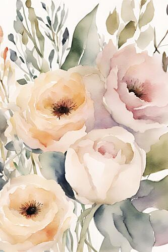 Soft Pastel Blooms Art Print
