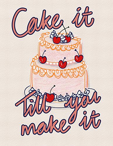 Sweet Cake Motivation Art Print by Art by the Ocean