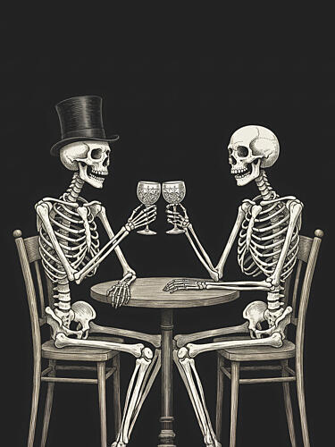 Skeletons Eternal Toast Art Print
