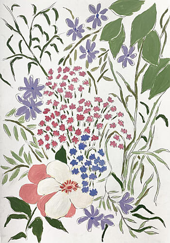 Colorful Garden Blossoms Art Print