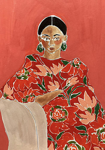 Vibrant Fashion Portrait Art Print