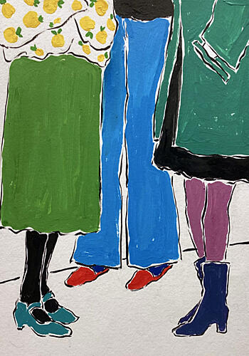 Colorful Fashion Friends Art Print