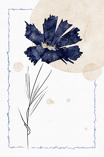 Indigo Blue Bloom Art Print