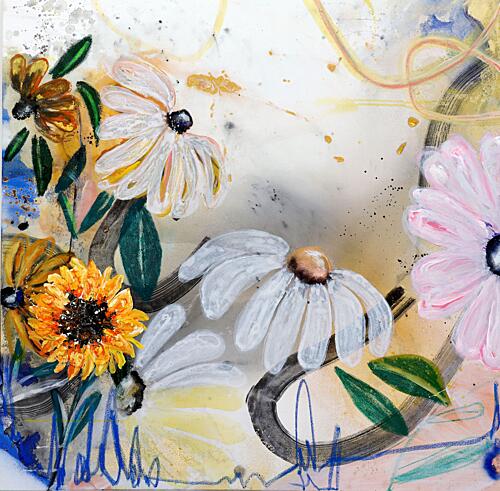 Happy Garden Blooms Art Print