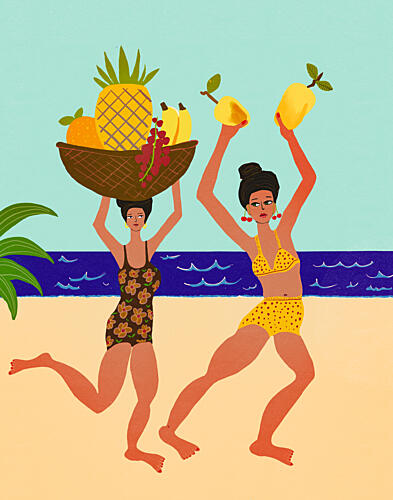 Retro Summer Beach Fun Art Print