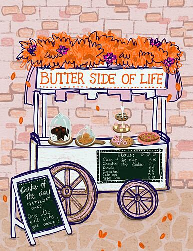 Whimsical Dessert Cart Art Print by Art by the Ocean