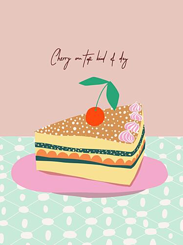 Cherry on Top Slice Art Print