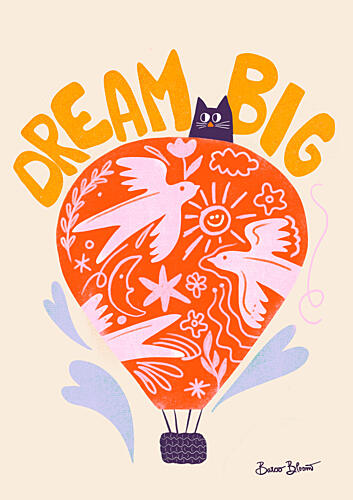Dream Big Hot Air Balloon Art Print