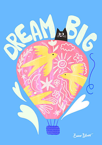 Whimsical Dream Big Balloon Art Print