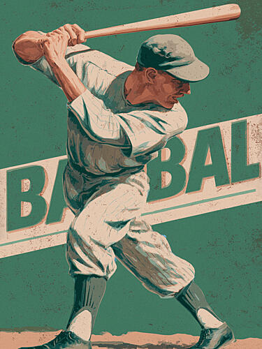 Classic Baseball Batter Art Print