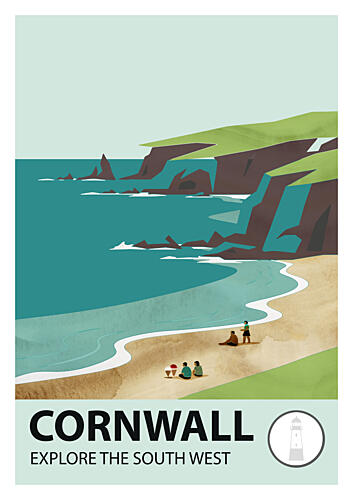 Cornwall Coastal View Art Print