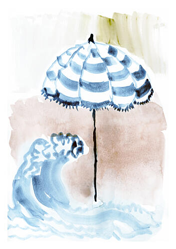 Striped Beach Day Art Print