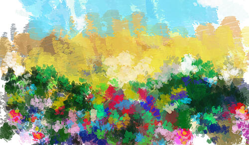 Vibrant Flower Field Art Print by Cesare Bellassai Art