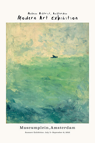 Modern Art Gallery Green Art Print