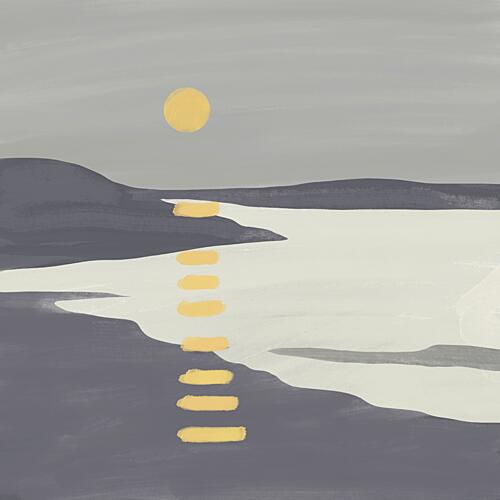 Golden Sun Reflection Gold Print