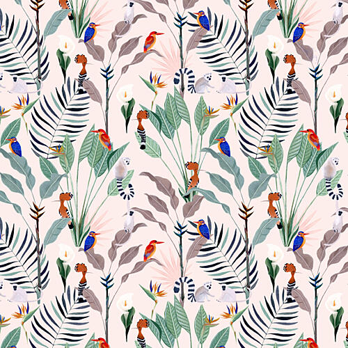 Tropical Jungle Wildlife Art Print by Julie Lesouef