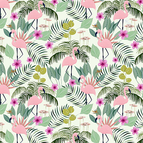 Pink Flamingo Paradise Art Print by Julie Lesouef