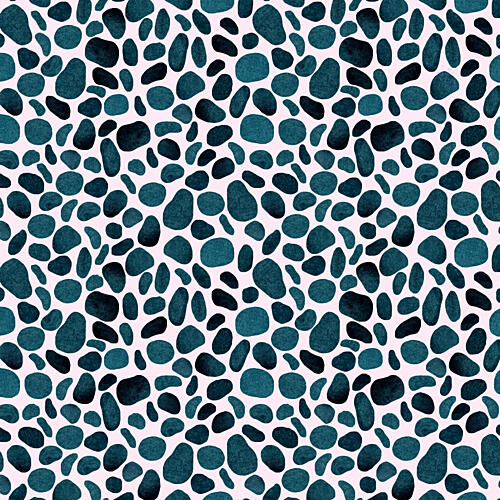 Organic Teal Pebble Pattern Art Print by Julie Lesouef