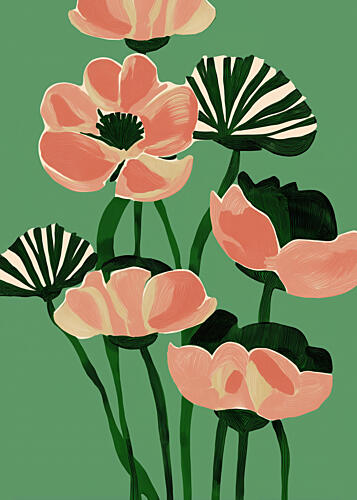 Elegant Peach Blossoms Art Print