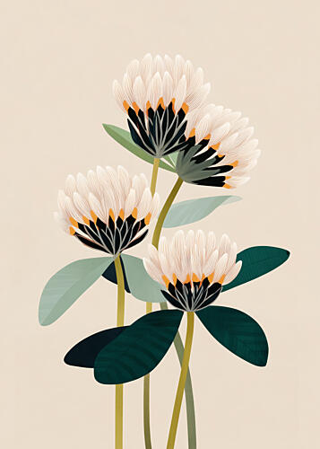 White Clover Blooms Art Print