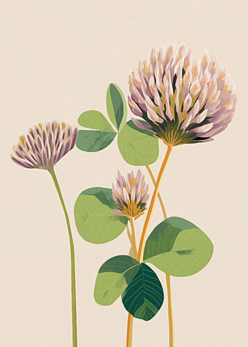 Gentle Clover Blooms Art Print