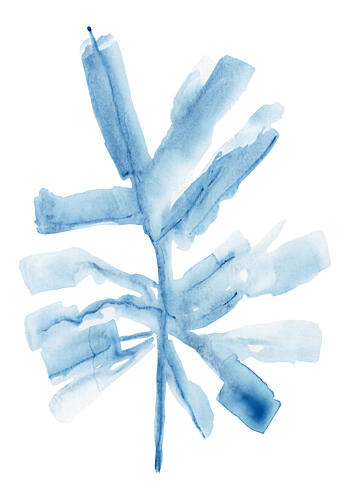 Abstract Blue Botanical Art Print