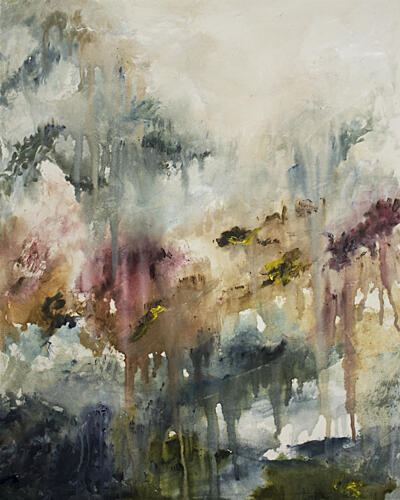 Misty Garden Flow Art Print by Emily Tingey