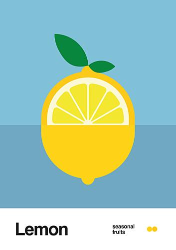 Bright Lemon Slice Illustration Art Print