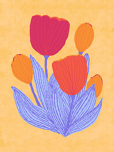 Colorful Tulip Garden Art Print