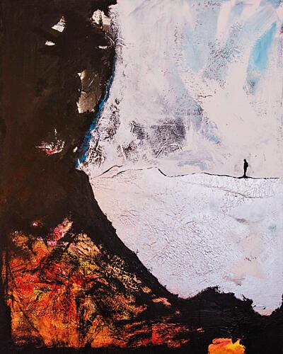 Solitary Figure Abstract Journey Art Print by Fredrik Olsen