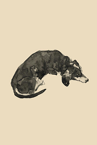 Relaxed Ink Dog Art Print by Cartissi