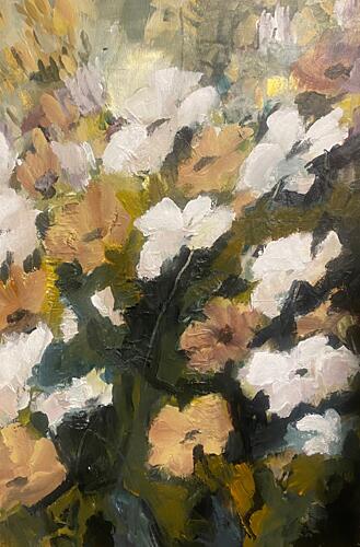 Painterly Garden Flowers Art Print