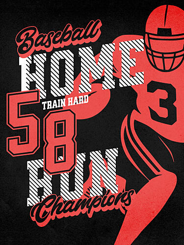 Baseball Home Run 58 Red Art Print by Pictufy Studio