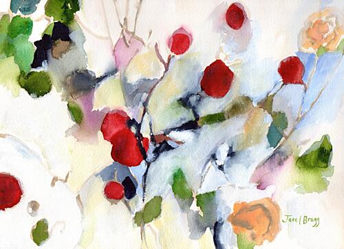 Abstract Red Berries Art Print