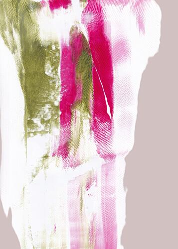 Fuchsia Green Strokes Art Print