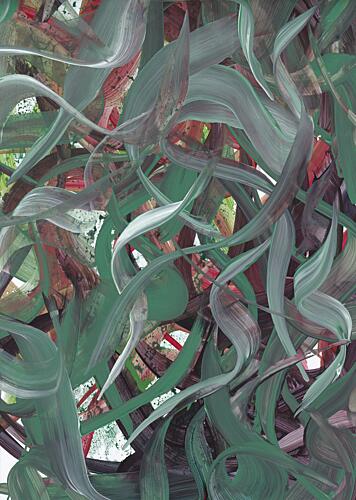 Flowing Green Abstract Art Print