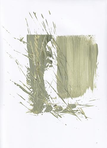 Abstract Green Strokes Art Print