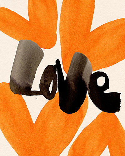 Watercolor Love Hearts Art Print by Ekaterina Koroleva