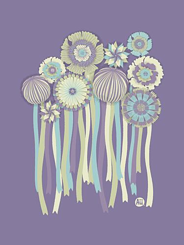 Delicate Ribbon Bouquet Art Print by Aia Ueno