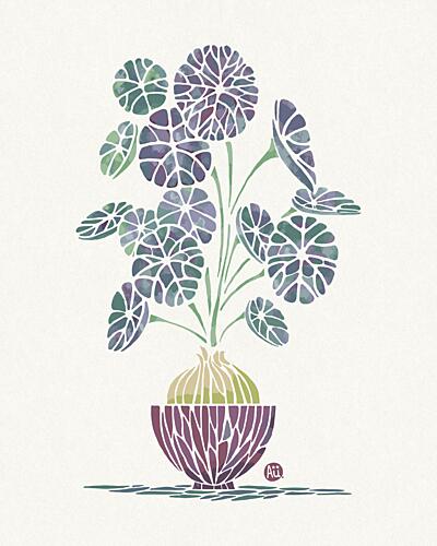 Stylized Potted Plant Art Print by Aia Ueno