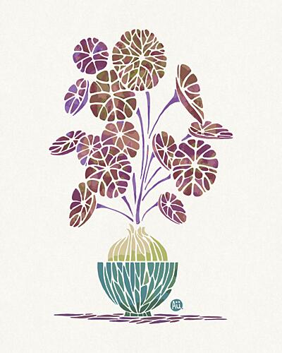 Round Leaf Houseplant Art Print by Aia Ueno