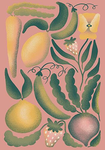 Vibrant Garden Produce Art Print by Senna-Mia Rahner