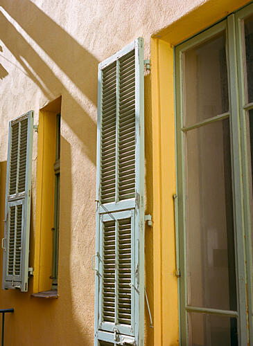 Sunny Yellow Shutters Art Print