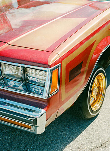 Red and Gold Lowrider Gold Print