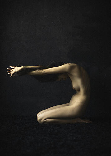 Graceful Kneeling Form Art Print by Majo Weber Ep