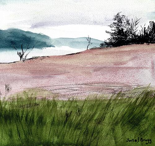 Misty Country Hills Art Print