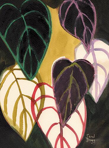 Vibrant Abstract Leaves Art Print