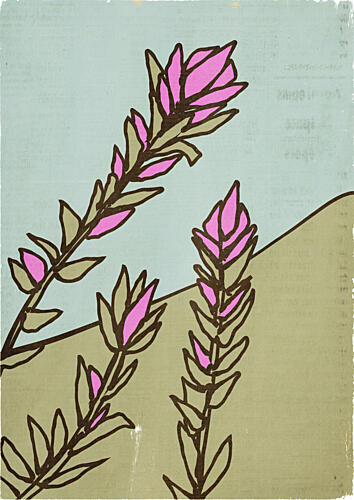Stylized Pink Flowers Art Print